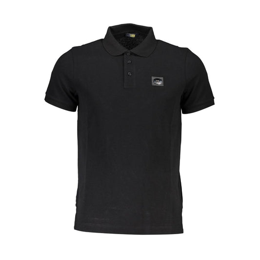 Cavalli Class Black Cotton Men Polo Shirt Cavalli Class