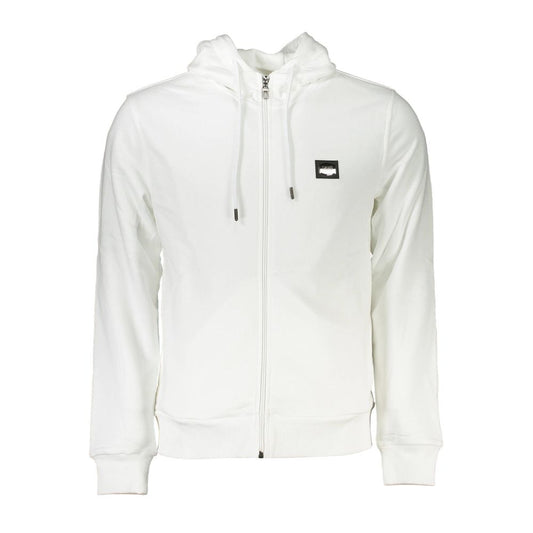 Cavalli Class White Cotton Men Sweatshirt Cavalli Class