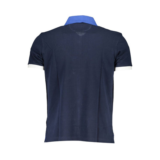 La Martina Blue Cotton Men Polo Shirt La Martina