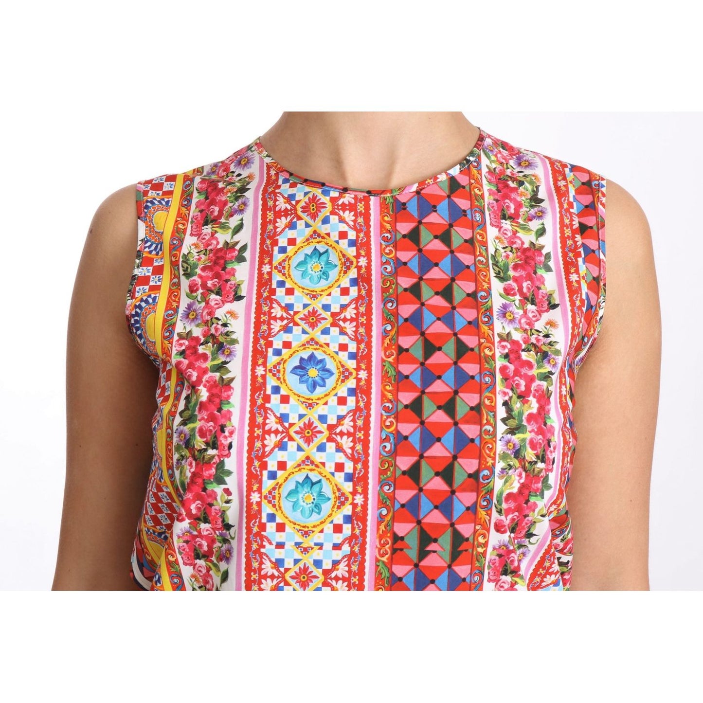 Dolce & Gabbana Carretto Print Pure Cotton Tank Top Dolce & Gabbana