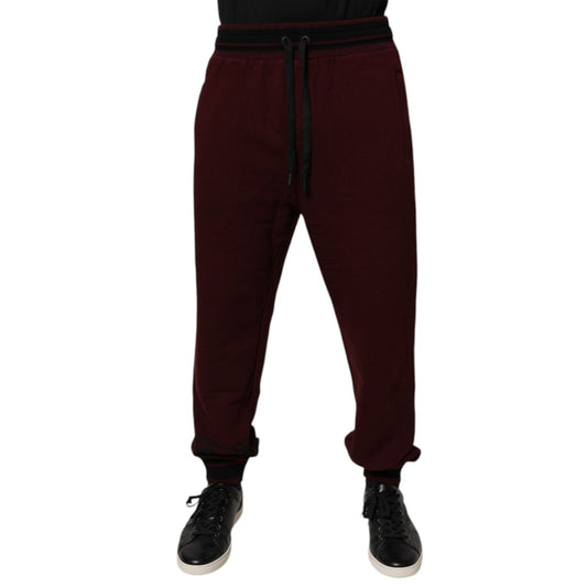 Dolce & Gabbana Bordeaux Cotton Jogger Men Sweatpants Pants