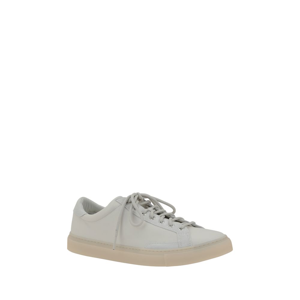 Diemme White Calf Leather Bos Taurus Low Top Sneakers