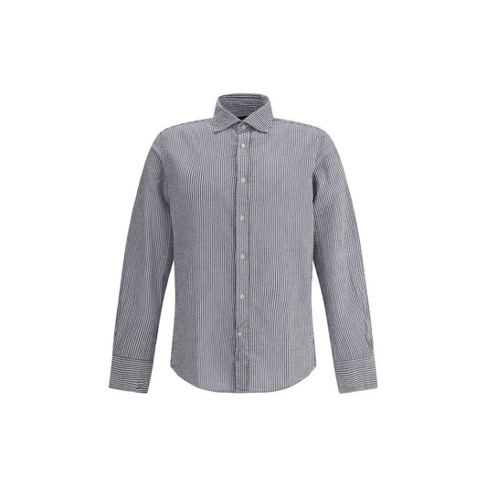 Deperlu Blue Cotton Pattern Shirt