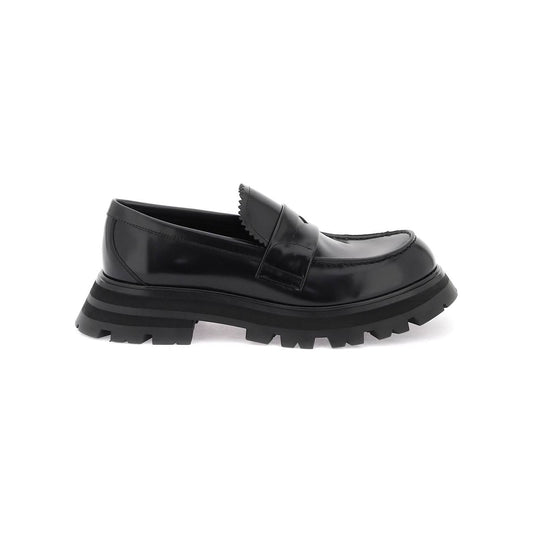 Alexander Mcqueen brushed leather wander loafers