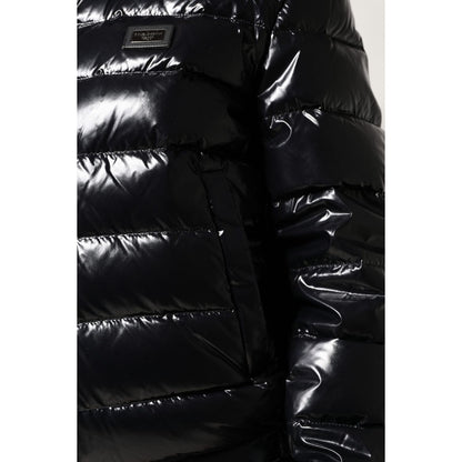 Dolce & Gabbana Black Logo Plaque Full Zip Puffer Jacket