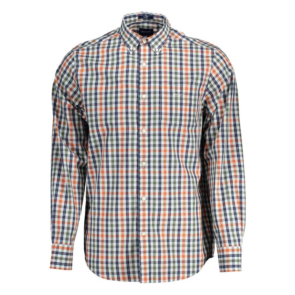 Gant Green Cotton Men Shirt Gant Gray