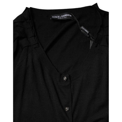Dolce & Gabbana Black Button Down Short Sleeve Blouse Top
