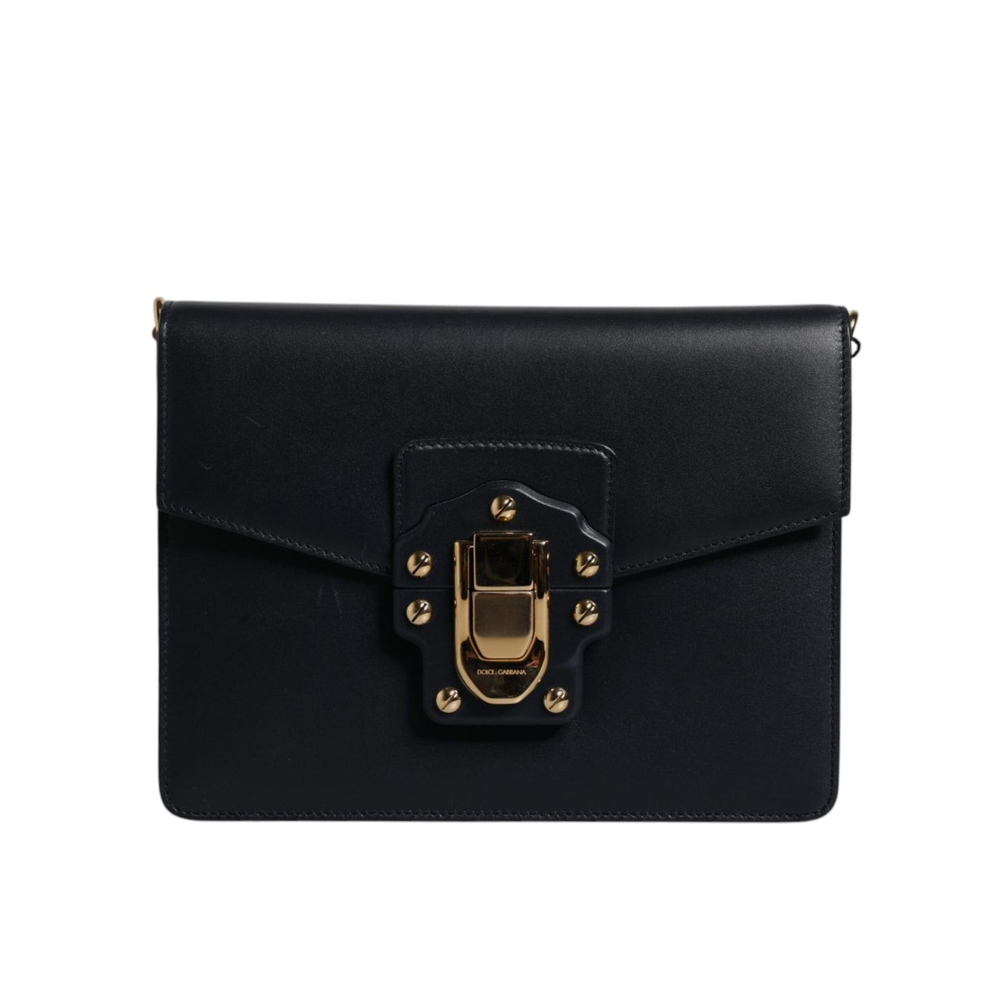 Dolce & Gabbana Black Calfskin Leather Shoulder Strap Bag