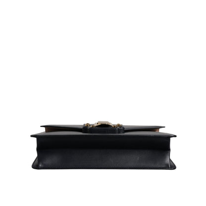 Dolce & Gabbana Black Calfskin Leather Shoulder Strap Bag