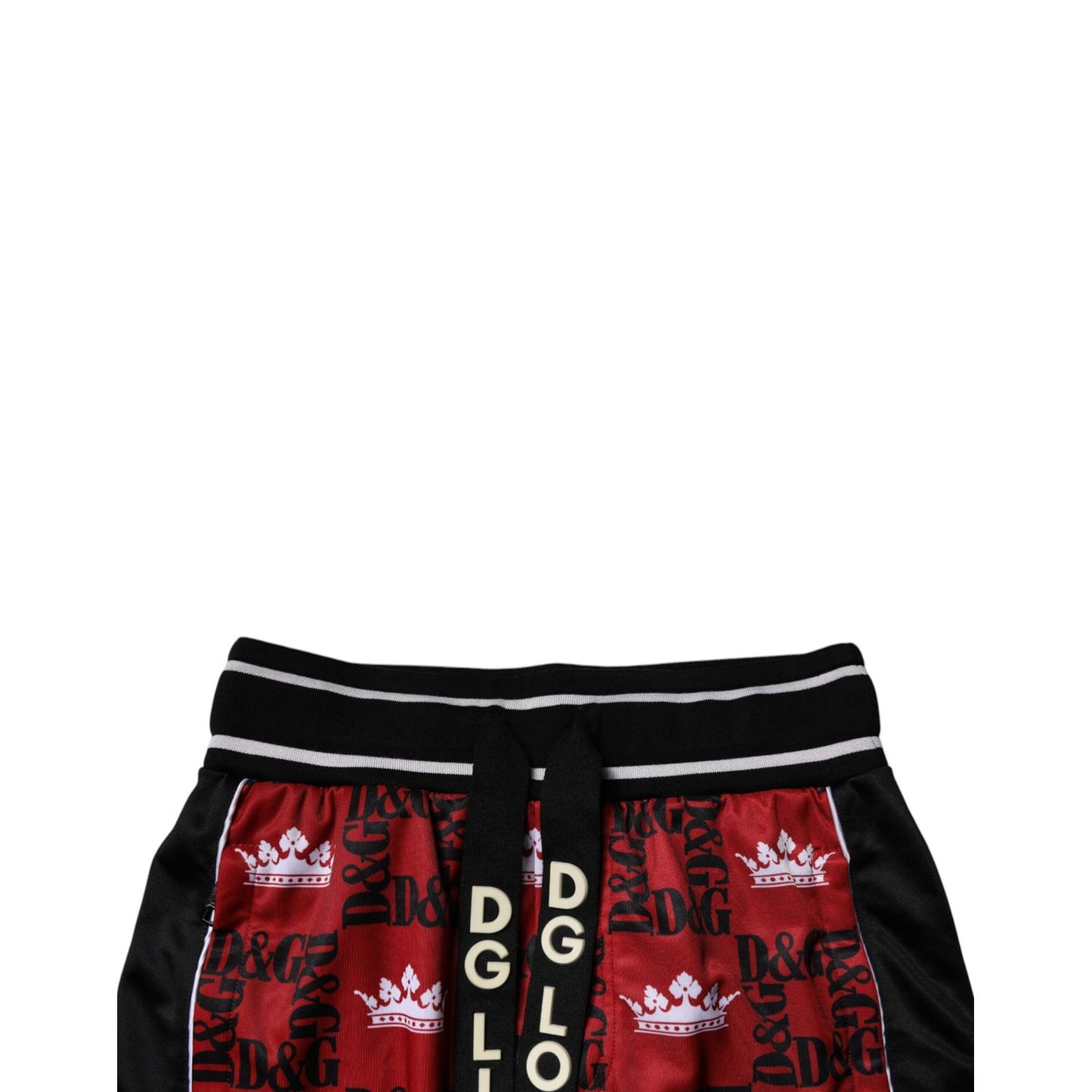 Dolce & Gabbana Red Crown Logo Monogram Men Sweatpants Pants