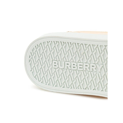 Burberry Pink Leather Low Top Sneakers