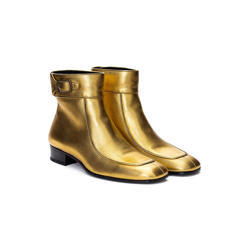 Saint Laurent Gold Leather Boot Saint Laurent Sienna