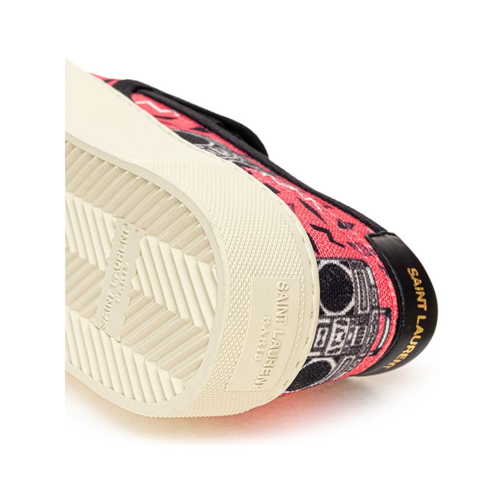 Saint Laurent Pink Cotton Platform Sneakers