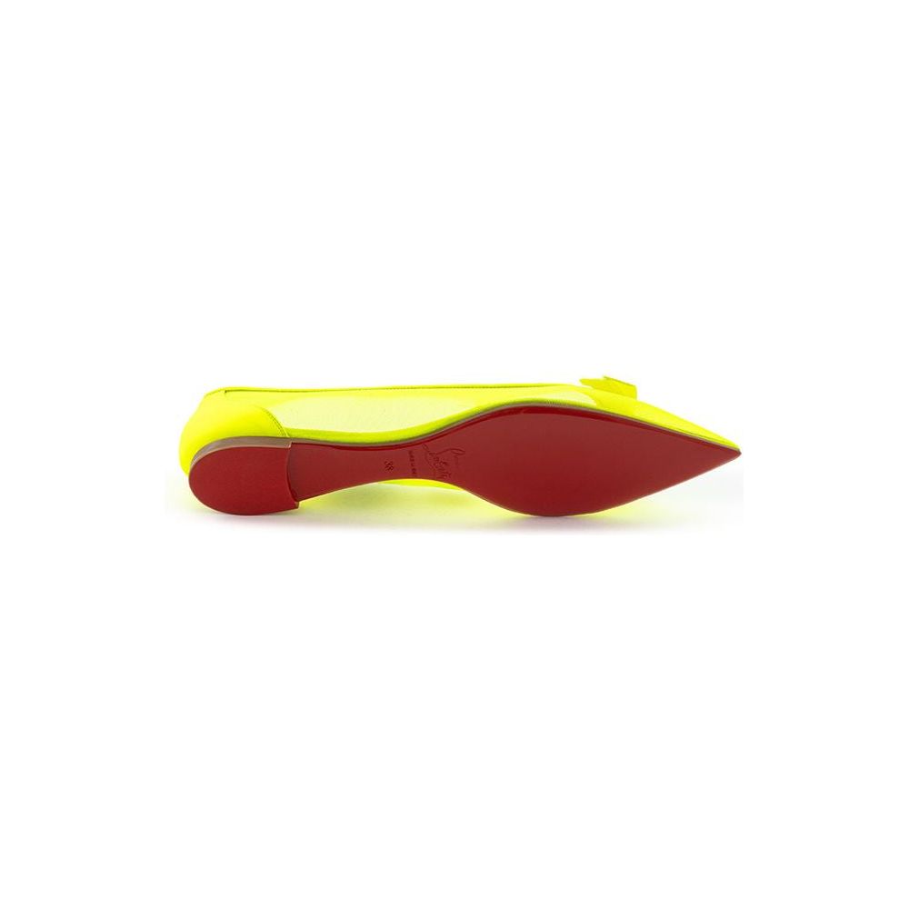 Christian Louboutin Sunshine Yellow Mesh Flat Elegance Christian Louboutin Bisque