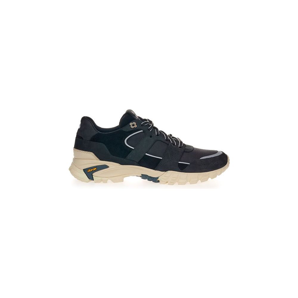 Lardini Black Suede Leather Sneaker Lardini Dark Slate Gray