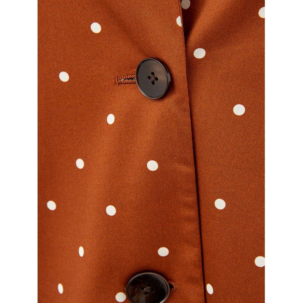 Lardini Chic Cotton Brown Jacket for the Modern Woman Lardini Saddle Brown