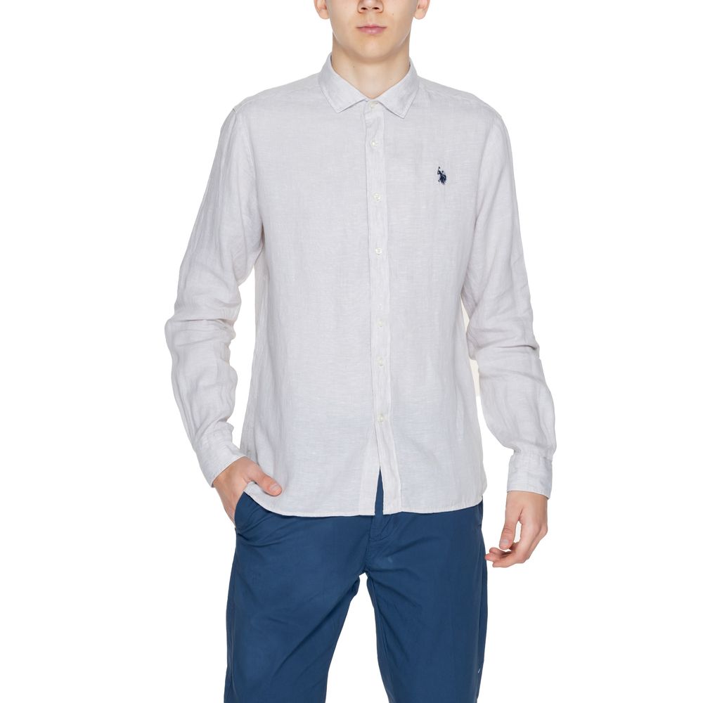 U.S. POLO ASSN. Beige Linen Dress Shirt