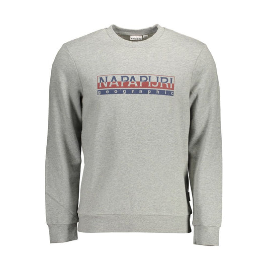 Napapijri Grigio Cotton Men Sweatshirt