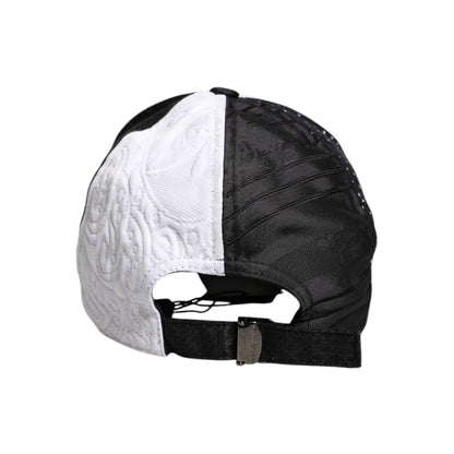 Dolce & Gabbana White Black Polka Dot Feathers Baseball Cap
