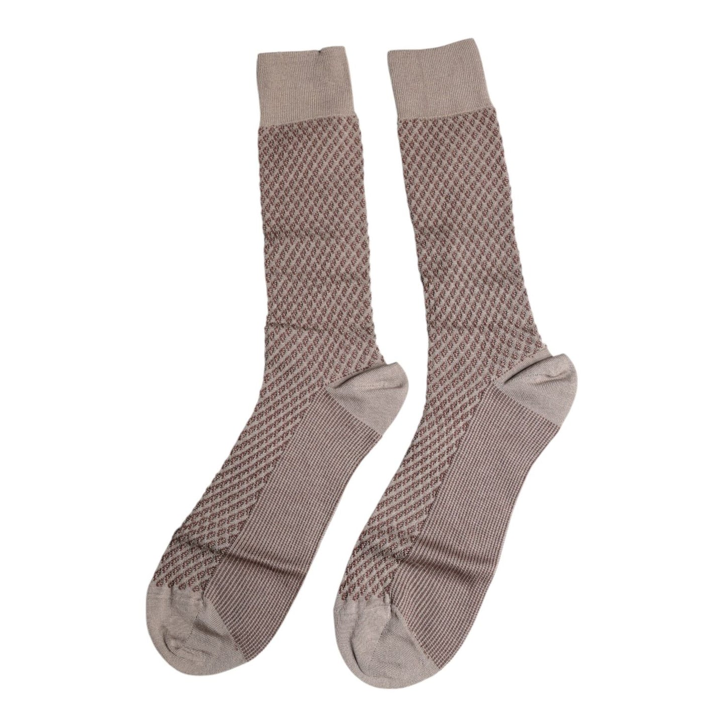 Dolce & Gabbana Brown Solid DG Logo Mid Calf Men Socks