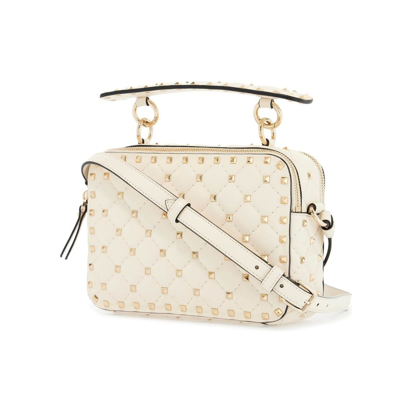 Valentino Garavani ivory quilted leather crossbody bag with studs Handbag Valentino Garavani