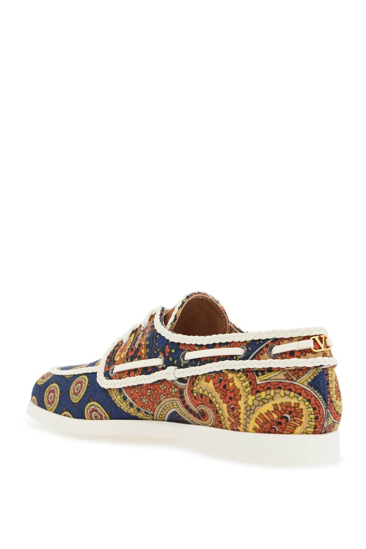 Valentino Garavani blue cotton boat shoes with paisley pattern Espadrilles Valentino Garavani