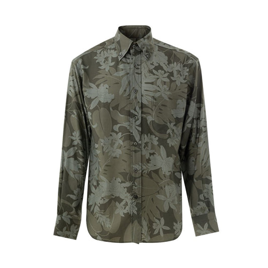 Tom Ford Green Lyocell Pattern Shirt