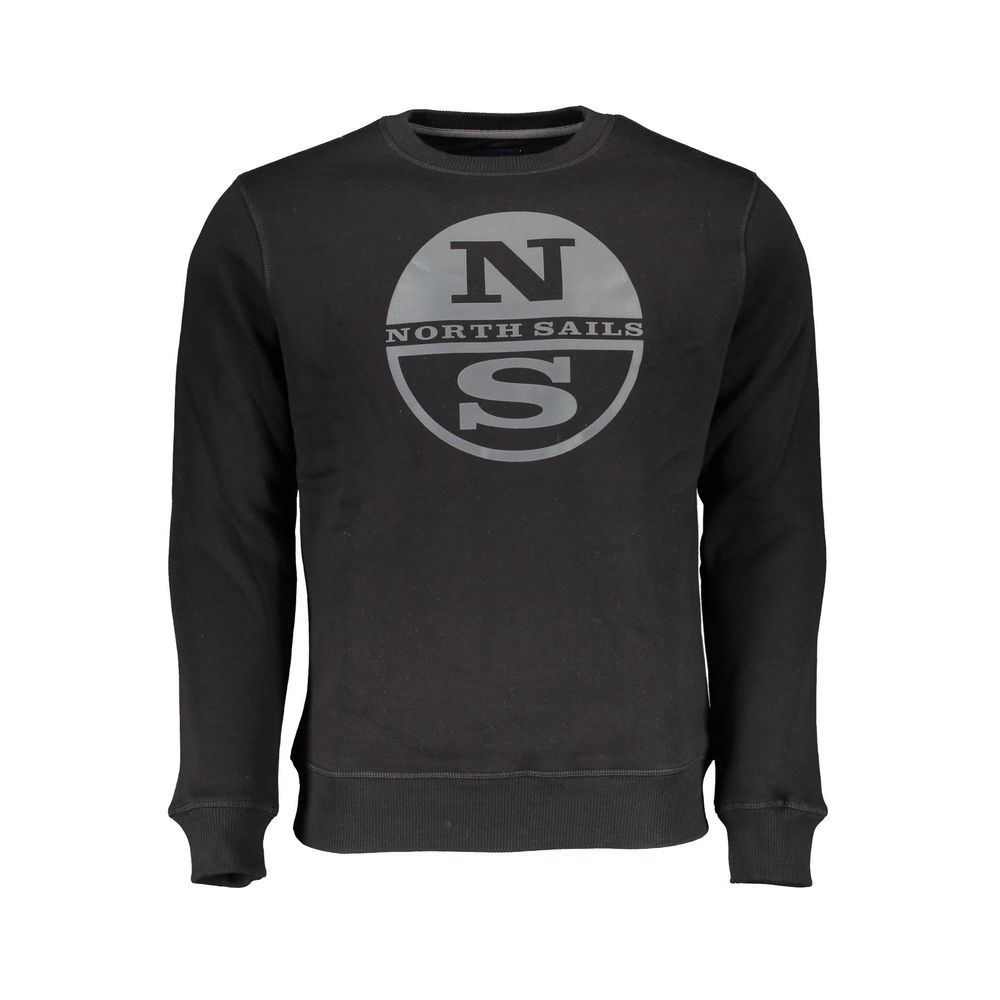 North Sails Black Cotton Men Sweatshirt