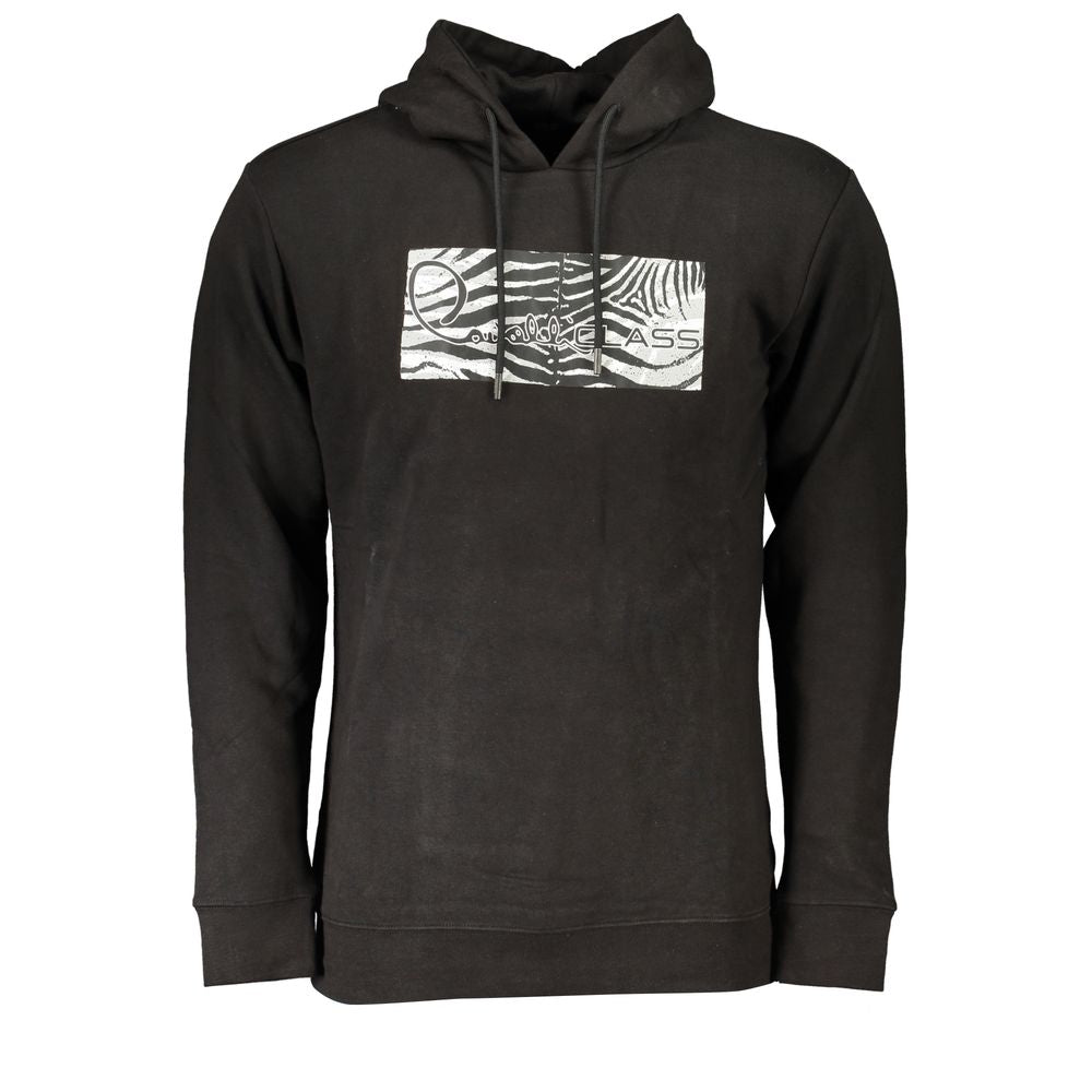 Cavalli Class Black Cotton Men's Hooded Sweatshirt