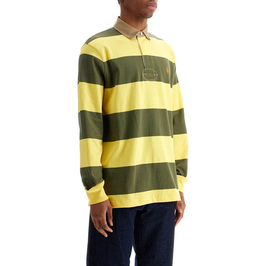 Polo Ralph Lauren olive green and yellow striped cotton polo Topwear Polo Ralph Lauren