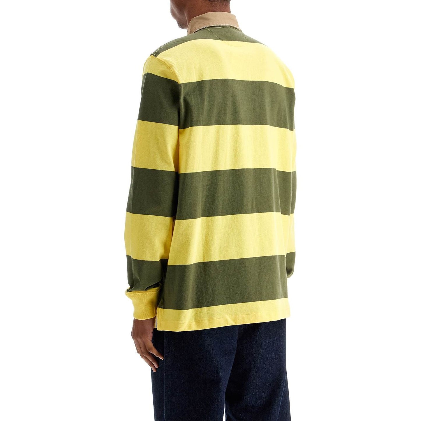 Polo Ralph Lauren olive green and yellow striped cotton polo Topwear Polo Ralph Lauren