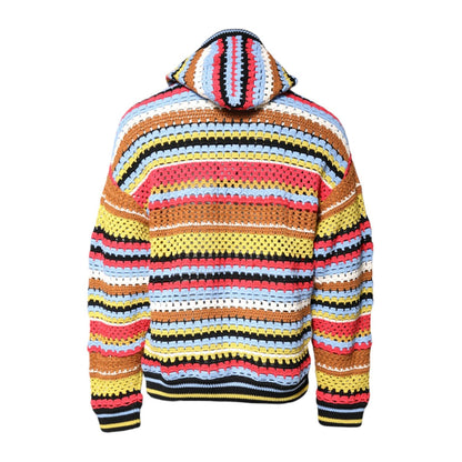 Dolce & Gabbana Multicolor Cotton Hooded Pullover Sweater