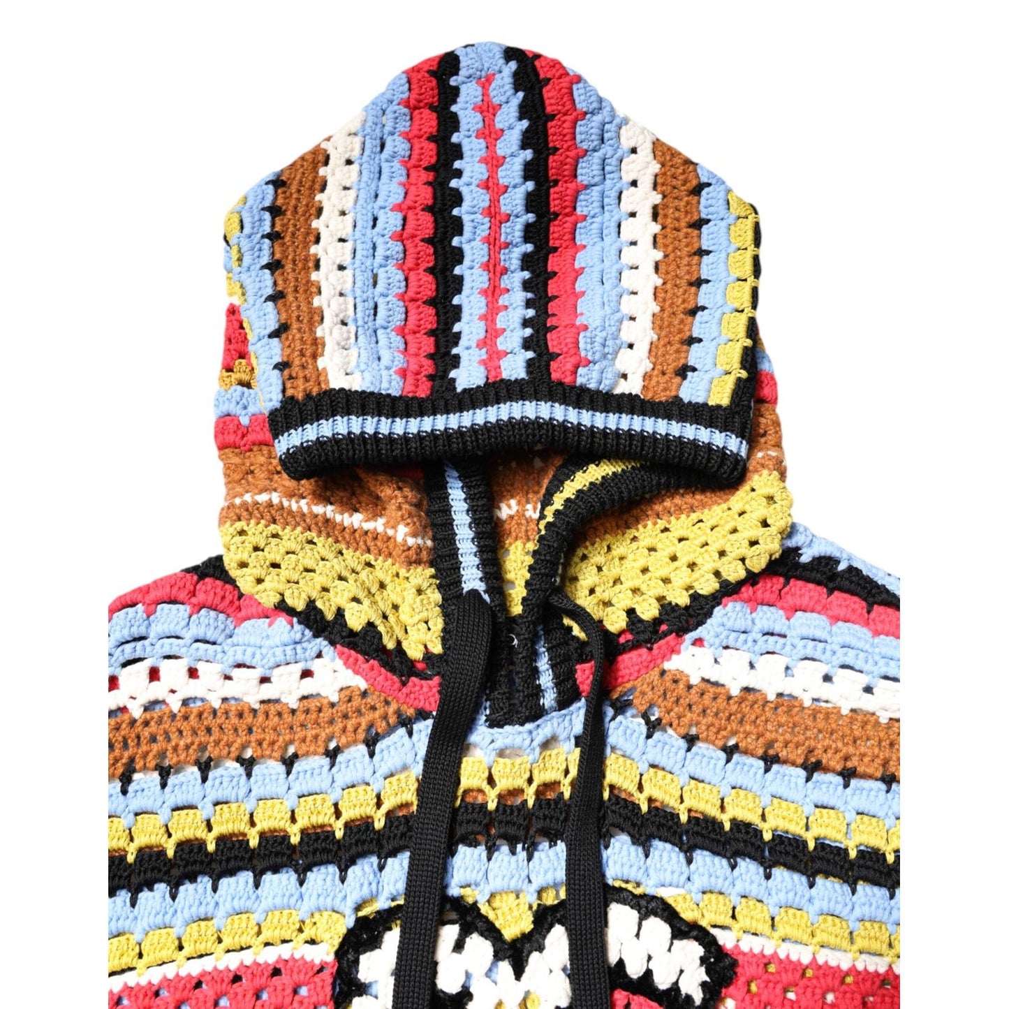 Dolce & Gabbana Multicolor Cotton Hooded Pullover Sweater