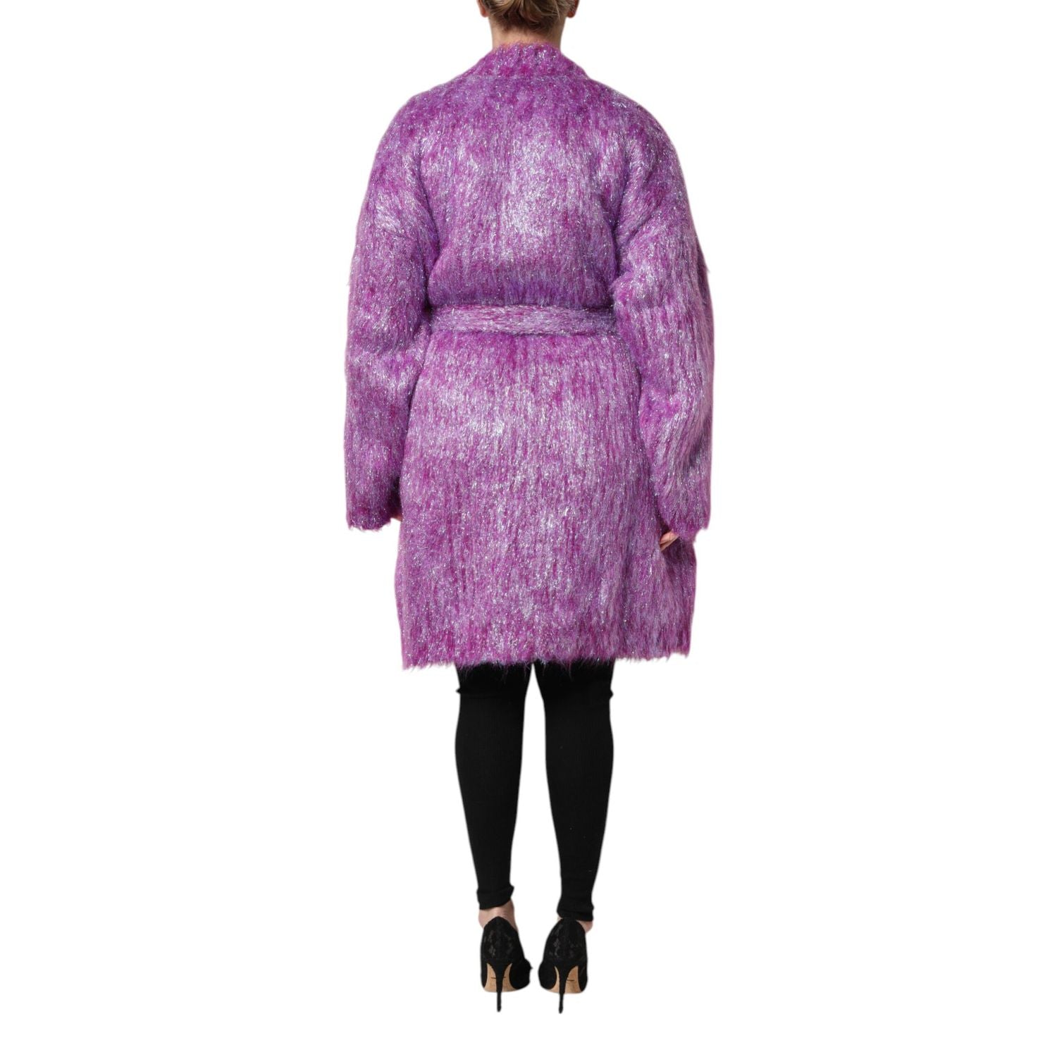 Dolce & Gabbana Purple Button Embellished Trench Coat Jacket
