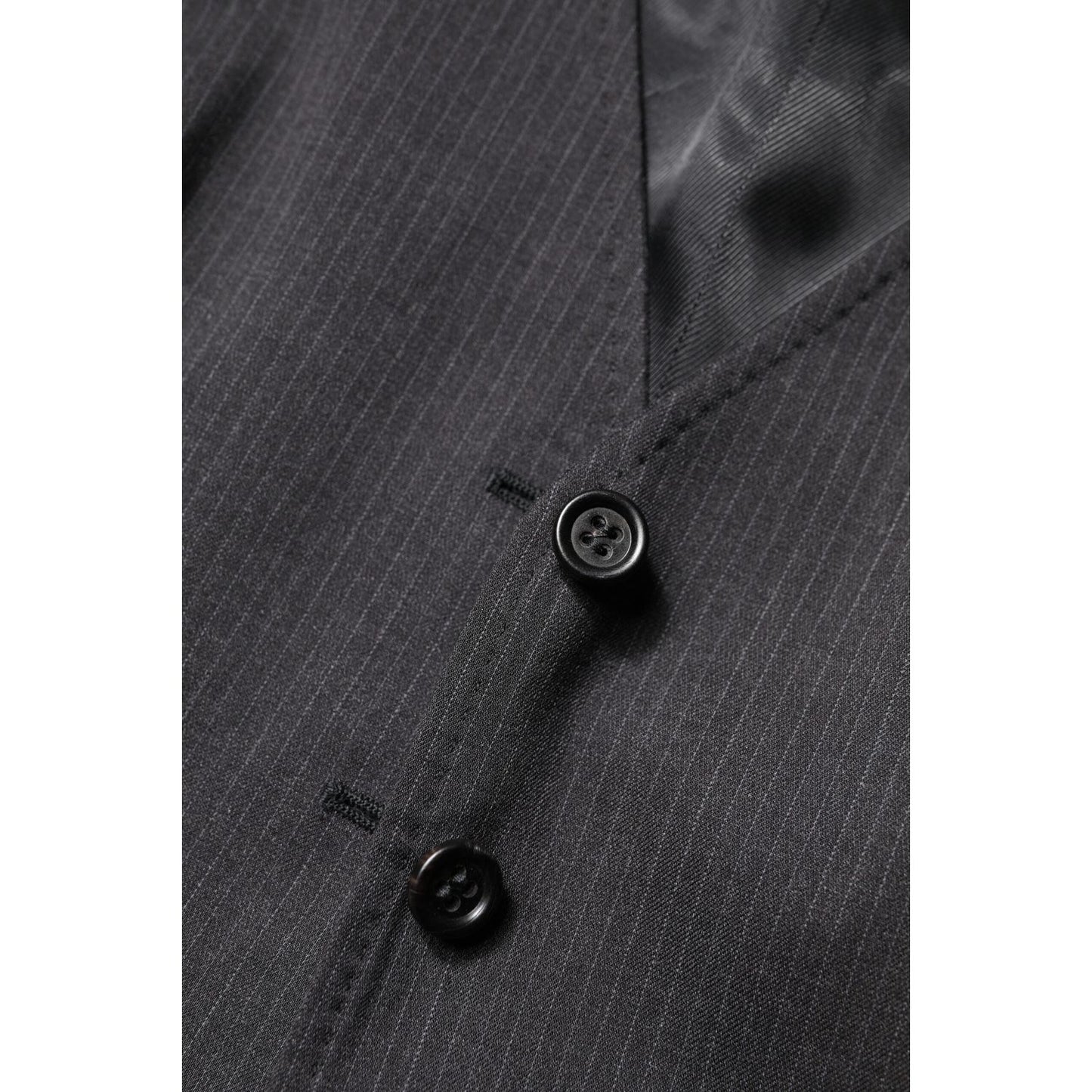 Dolce & Gabbana Black Striped Button Down Sleeveless Vest Top