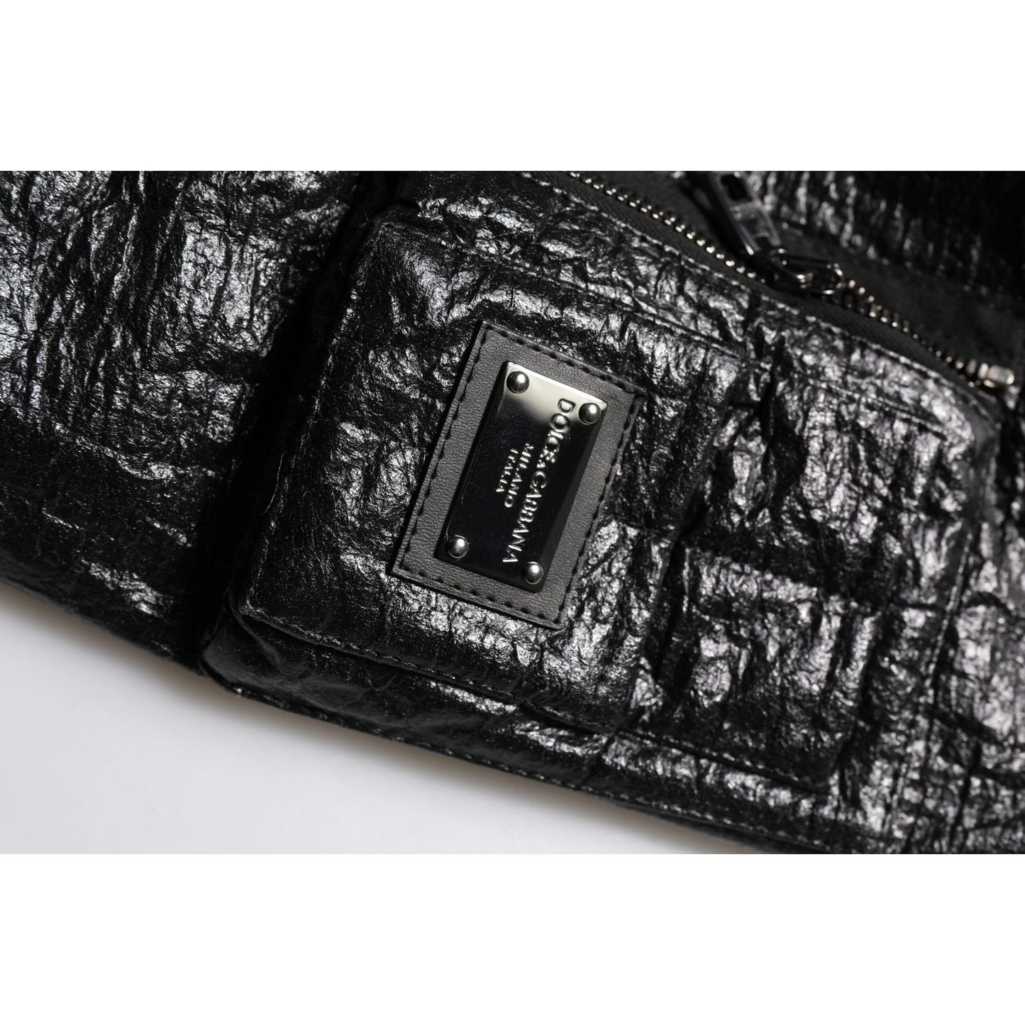 Dolce & Gabbana Black Logo Plaque Bomber Full Zipper Jacket