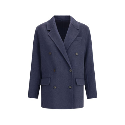 Brunello Cucinelli Blue Cashmere Coat
