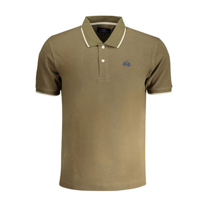 La Martina Verde Cotton Men Polo Shirt