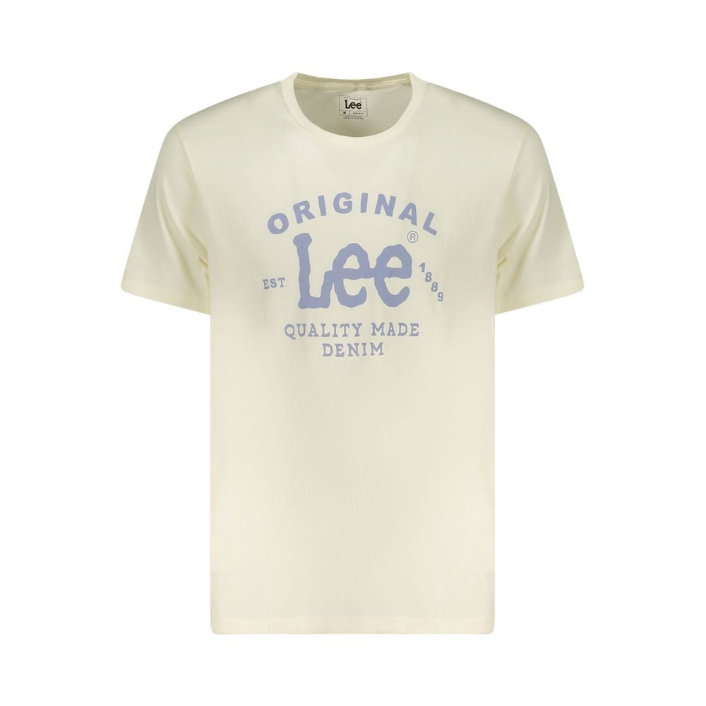 Lee Beige Cotton Men T-Shirt