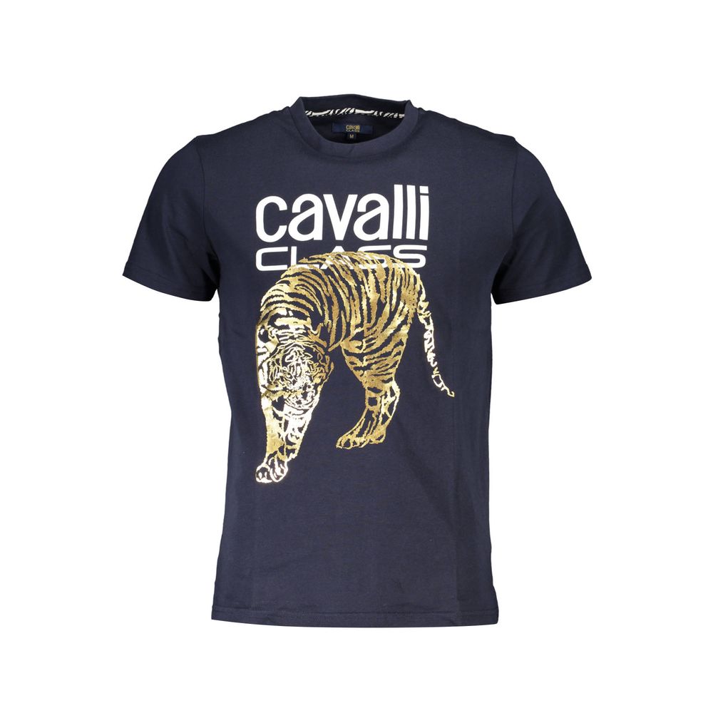 Cavalli Class Blu Cotton Men T-Shirt