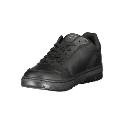 Tommy Hilfiger Black Leather Men Sneaker