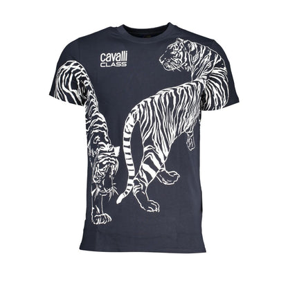 Cavalli Class Blue Cotton Men T-Shirt
