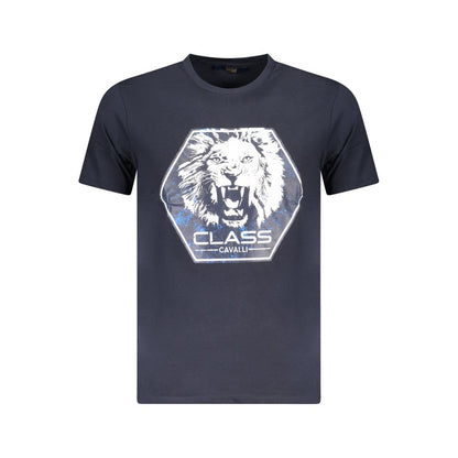 Cavalli Class Blue Cotton Men T-Shirt
