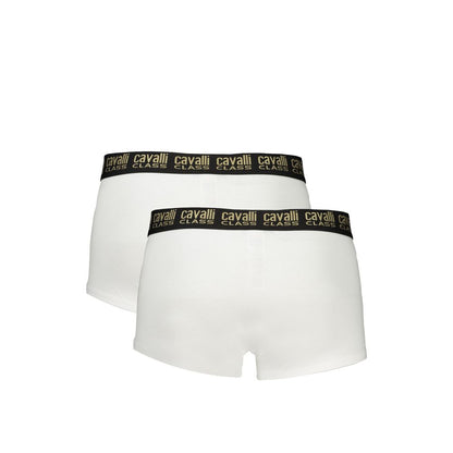 Cavalli Class White Cotton Men's Boxer Briefs