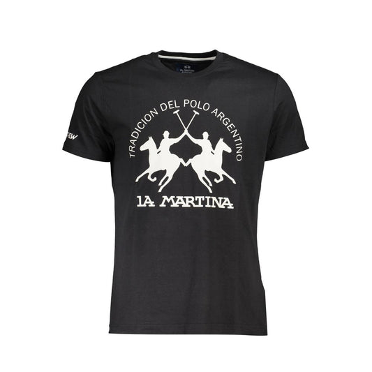 La Martina Black Cotton Men's T-Shirt