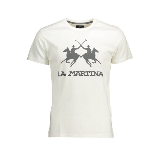 La Martina Bianco Cotton Men T-Shirt