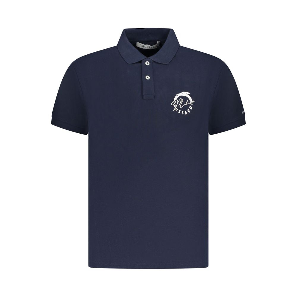 Trussardi Blu Cotton Men Polo