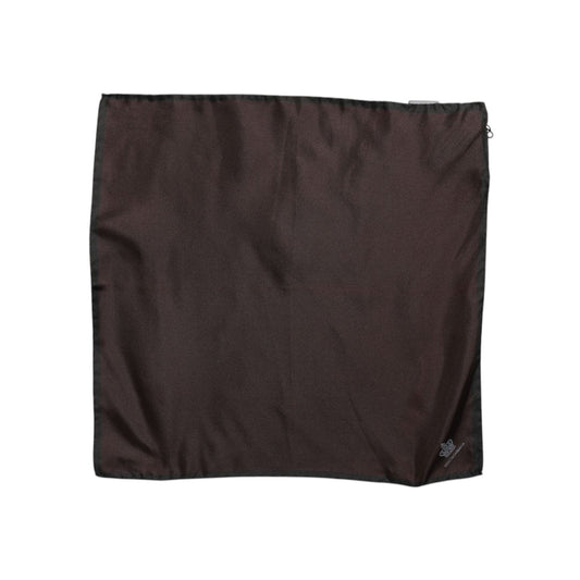 Dolce & Gabbana Brown DG Crown Silk Square Men Foulard Scarf