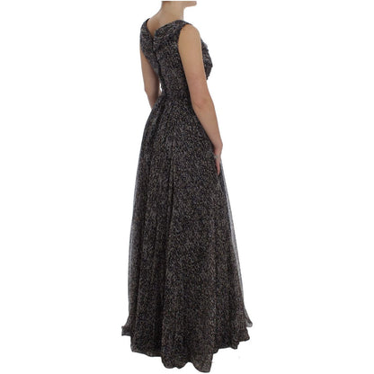 Dolce & Gabbana Dark Silk Shift Gown Full Length Dress