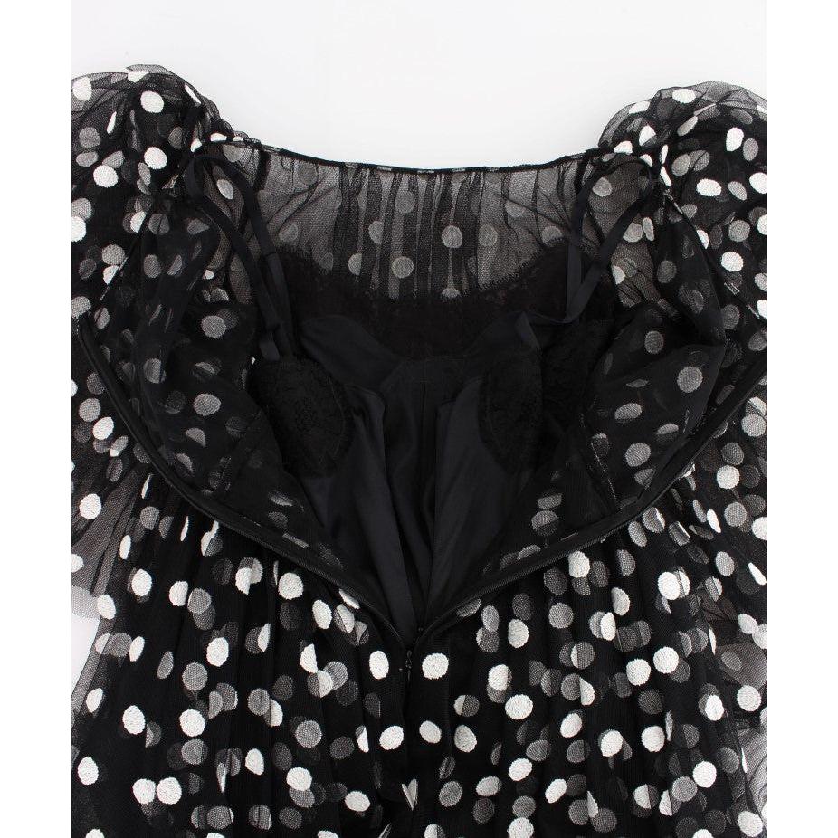 Dolce & Gabbana Elegant Polka Dotted Ruffled Dress Dolce & Gabbana